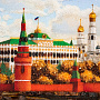 Картина янтарная "Кремлевский мост" 30х40 см, фотография 1. Интернет-магазин ЛАВКА ПОДАРКОВ