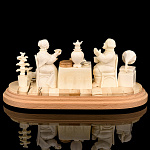 0061799-26*10*12,5см Рог лося Бивень мамонта Композиция "Чаепитие"