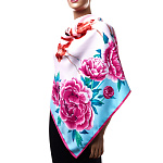  Сувенирный платок ФЛАМИНГО 90*90см состав:шелк70% вискоза30% МД НиныРучкиной