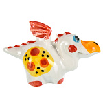 0072155 Фарфор Скльптура ДРАКОН красн h 5 см