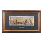 /21*40см Офорт цветной "Панорама СПБ: вид с Невы (разводной мост)"