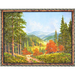 0052499/1918/30*40см  Нат.камень Картина"Романтическая долина" Багет №4 4469