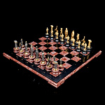 0056837/Фр/50*50см Златоуст ШАХМАТЫ "Средневековье", бронза, креноид, лемезит  в П/У 