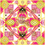 500056 Сувенирный платок "Фаберже Коронационное яйцо", 90*90, 70% шёлк 30% вискоза МД Нины Ручкиной