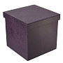 Подарочная упаковка из экокожи фиолетовая 24х24х24 см, фотография 1. Интернет-магазин ЛАВКА ПОДАРКОВ