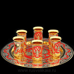 3028/3стопки Златоуст НАБОР ПИТЕЙНЫЙ: 3 стопки, позолота,  в П/У 