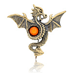 0071701/3145.4 Брошь Дракон Красный (коньячный)