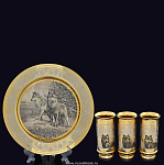 0021526 Златоуст Набор Блюдо+ 3 стопки(728) в П/У