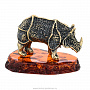 Статуэтка с янтарем "Носорог-броненосец", фотография 3. Интернет-магазин ЛАВКА ПОДАРКОВ