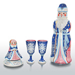 0021043 Хохлома Елочное украшение Комплект "Дед Мороз" №4 4предм. (к/изд.) 86200000004