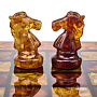 Шахматы с инкрустацией и фигурами из янтаря 30х30 см, фотография 4. Интернет-магазин ЛАВКА ПОДАРКОВ