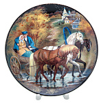11116 /19см Сувенирная тарелка "Русская тройка. Осень."  