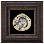 0069481/1214 Сувенир из кости ПАННО "ВОЛК" ,20*25,5 см