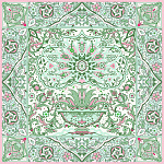  Сувенирный платок "АРАБЕСКИ" КИПАРИСОВЫЙ  90*90см состав: шелк 100% 