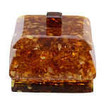 0039643 Янтарь Шкатулка малая квадратная (янтарь, смола)  00-00000689