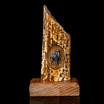 202841 ЭКРАН МАМОНТ, бивень мамонта, дер вязь, благород металл 8*14 см