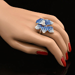 820695/сваровски-10г-сред.вес  Серебро 925* КОЛЬЦО вст.кристаллы Сваровски