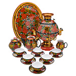 00693831 Самовар электрический+Сервиз на 6 персон "РЯБИНА" 5 л