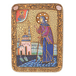 0040760/15*20см Икона подарочная"Ксения Петербургская"мор.дуб  в ПУ (RTI-253-2.m)