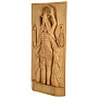 Деревянное резное панно "Девушка в бане" 54х25 см, фотография 2. Интернет-магазин ЛАВКА ПОДАРКОВ