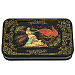 0071582/14*8см  Лаковая миниатюра Палех ШКАТУЛКА "Жар-птица" Нахмурова