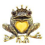 0045257/1813.4 Брошь Лягушка Царевна (белый)