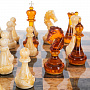 Шахматы из карельской березы с фигурами из янтаря 46х46 см, фотография 5. Интернет-магазин ЛАВКА ПОДАРКОВ
