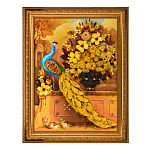 Картина янтарная "Павлин" 60х80 см