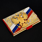 27309 Златоуст Визитница триколор эмаль "Герб РФ" в ПУ