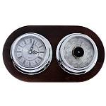 /М-39-SILVER МЕТЕОСТАНЦИЯ Часы + Барометр на щите Нат.дерево