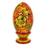 0063752 Хохлома Яйцо пасхальное на подставке-шкатулке  фетр  13,5см  (в/кат) 36150000000