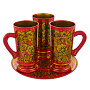 Питейный набор для пива "Кудрина". Хохлома, фотография 1. Интернет-магазин ЛАВКА ПОДАРКОВ