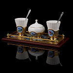 Кофейный набор на 2 персоны "Снегири". Златоуст