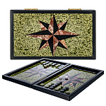 0044352 Нат.камень НАРДЫ "Звезда" (змеевик, лемезит) 48*44*2,5