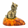 Статуэтка с янтарем "Голодный котенок", фотография 1. Интернет-магазин ЛАВКА ПОДАРКОВ