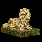 0032848/ФР Златоуст Нат.камень СКУЛЬПТУРА "ЛЕВ" на подставке р-р 8*4*5см