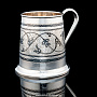 Пивная кружка с гравировкой и чернением (серебро 875*), фотография 2. Интернет-магазин ЛАВКА ПОДАРКОВ