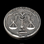 Сувенир из серебра Монета "Знаки Зодиака. Весы" 