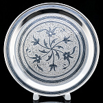 0055823/228,2гр d=18см Серебро 875* ПОДНОС гравировка, круглый,  В П/У 228,2