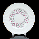 Тарелка плоская "Розовая сетка". Форма Волна. ИФЗ