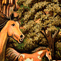 Картина с янтарной крошкой "Кони" 60х80 см, фотография 7. Интернет-магазин ЛАВКА ПОДАРКОВ