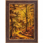 Янтарная картина пейзаж "Дорога в лесу"