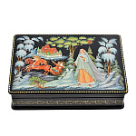 0044189/12*8 Лаковая миниатюра Шкатулка "Снегурочка" (АР Денисенко) 12*8см (п1054)