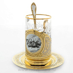 27376 Златоуст Чайный набор "Тройка" Позолота (6339)