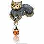 Брошь с янтарем "Кошка", фотография 1. Интернет-магазин ЛАВКА ПОДАРКОВ