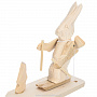 Богородская деревянная игрушка "Кролик-лыжник", фотография 2. Интернет-магазин ЛАВКА ПОДАРКОВ