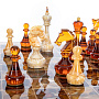 Шахматы из карельской березы и фигурами из янтаря 45х45 см, фотография 3. Интернет-магазин ЛАВКА ПОДАРКОВ