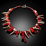 0048399 Натуральный камень Бусы КОРАЛЛ, Перламутр