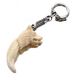 0059537 БРЕЛОК Клык волка, кость мамонта