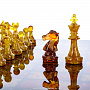 Шахматы с инкрустацией и фигурами из янтаря "Амбассадор" 32х32 см, фотография 4. Интернет-магазин ЛАВКА ПОДАРКОВ